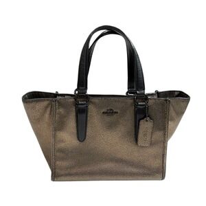 Coach Crosby Mini Carryall Tote Bag Womens Small Bronze Metallic Leather